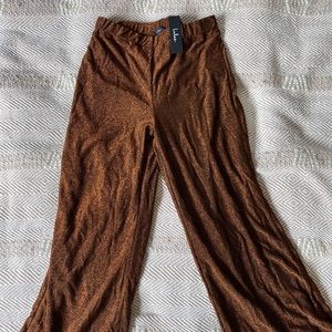 Lulus Bronze Shimmer wide leg pants - NWT